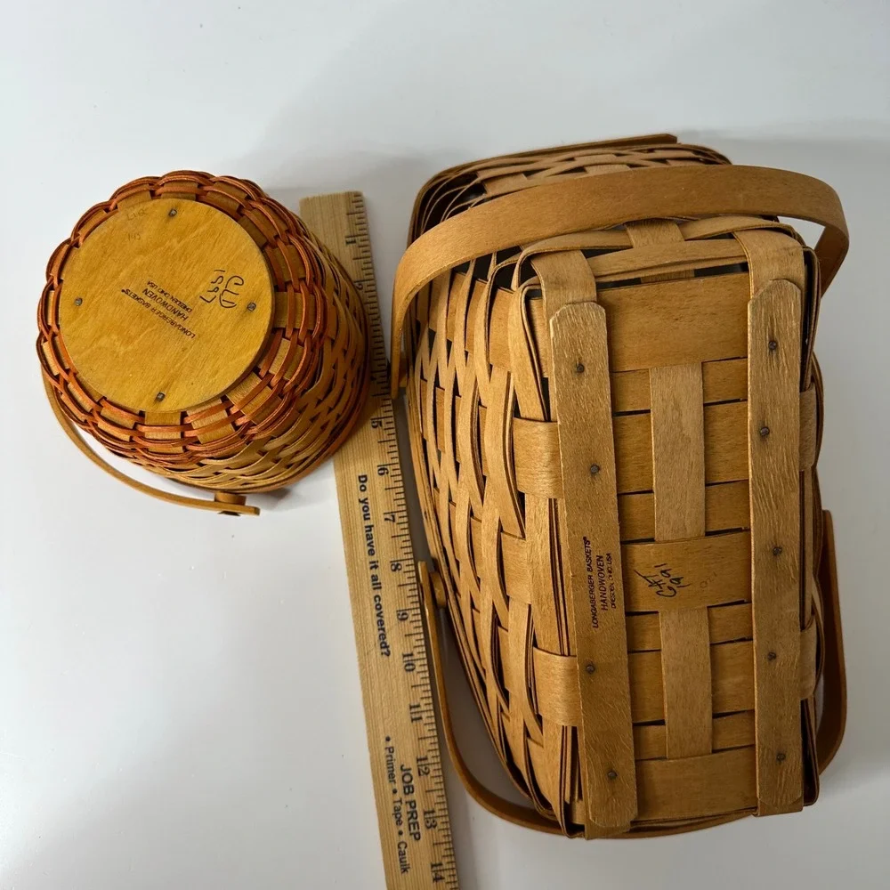 Vtg Longaberger Baskets Medium Vegetable 1991 Little Pumpkin 1997 Single Divider